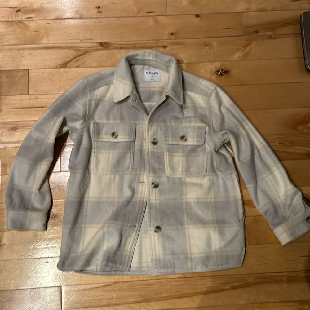 Old Navy gray plaid shacket